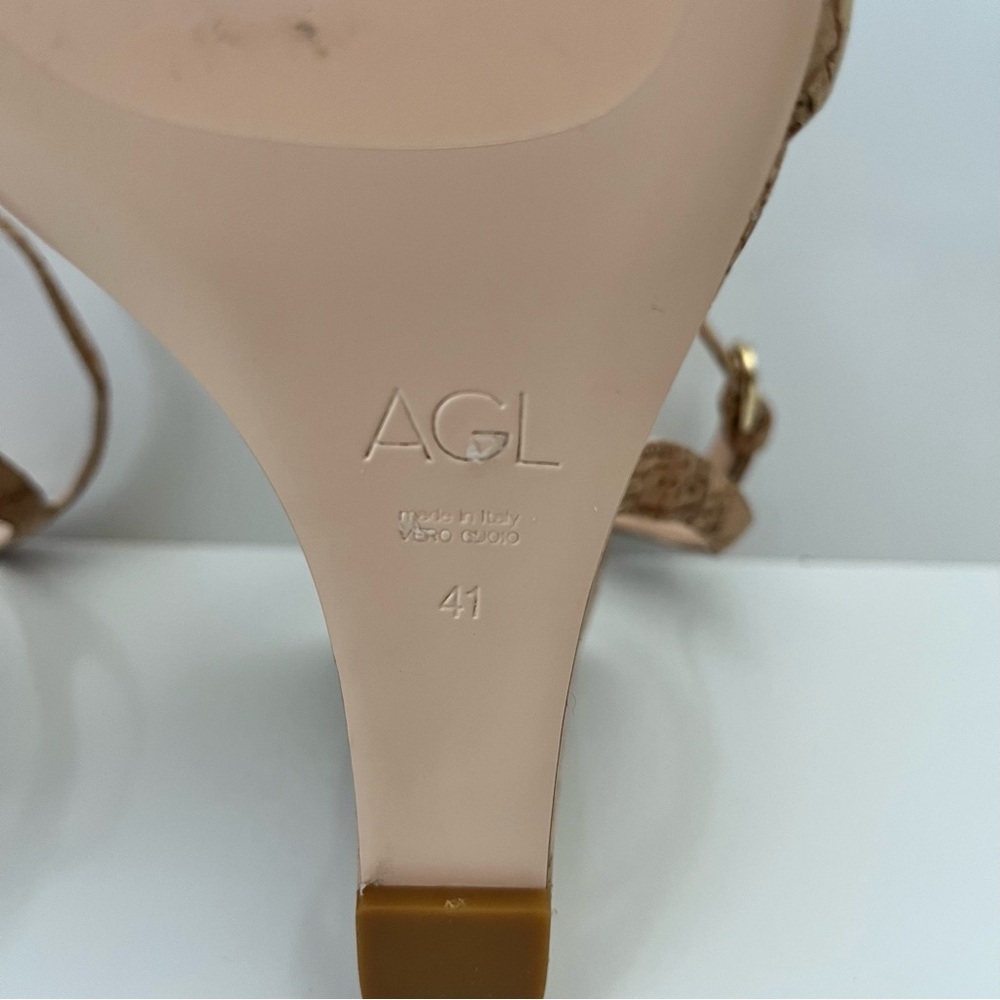 AGL Demi Ankle Strap Cork Wedge Sandal in Natural NEW - Picture 11 of 14